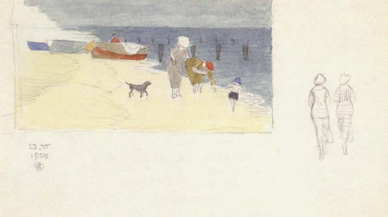 Joseph E.Southall Shore Scene,Southwold-Idea for a Painting